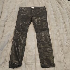 ASOS Shiny Black Skinny Coated Jeans Size 8!